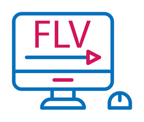 Poster - Video production, flv icon. Element of 2 color video production icon. Premium quality graphic design icon. Signs and symbols collection icon for websites, web design on white background