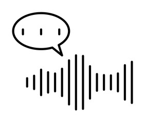 Poster - Message, equalizer icon. Simple line, outline elements of voice assistant for ui and ux, website or mobile application on white background