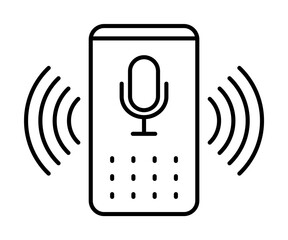 Poster - Echo dot icon. Simple line, outline elements of voice assistant for ui and ux, website or mobile application on white background
