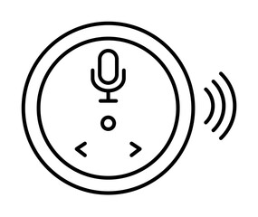 Poster - Echo dot icon. Simple line, outline elements of voice assistant for ui and ux, website or mobile application on white background