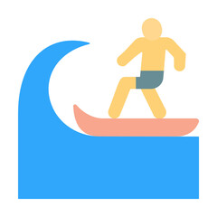 Poster - Surfboard, surfer, ocean icon. Simple color elements of saving marine icons for ui and ux, website or mobile application on white background