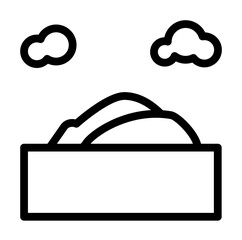 Poster - Island, clouds, ocean icon. Simple line, outline elements of saving marine icons for ui and ux, website or mobile application on white background