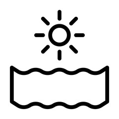 Poster - Sun, ocean icon. Simple line, outline elements of saving marine icons for ui and ux, website or mobile application on white background