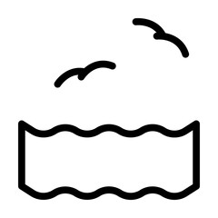 Poster - Birds, ocean icon. Simple line, outline elements of saving marine icons for ui and ux, website or mobile application on white background