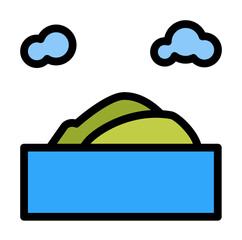 Poster - Island, clouds, ocean icon. Simple color with outline elements of saving marine icons for ui and ux, website or mobile application on white background