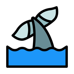 Poster - Whale, ocean icon. Simple color with outline elements of saving marine icons for ui and ux, website or mobile application on white background