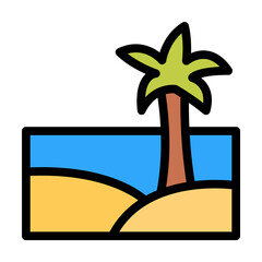 Poster - Island, palm, ocean icon. Simple color with outline elements of saving marine icons for ui and ux, website or mobile application on white background