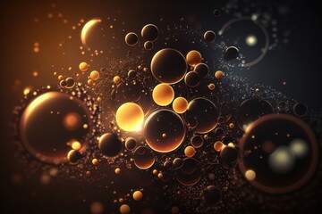 Aufkleber - Particle abstract background closeup. AI generation