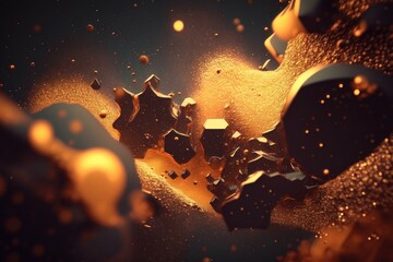 Aufkleber - Particle abstract background closeup. AI generation