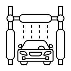 Poster - Car wash machine, car icon. Simple line, outline elements of garage icons for ui and ux, website or mobile application on white background