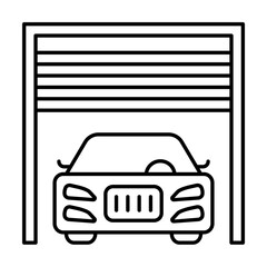 Poster - Inside garage, car repair icon. Simple line, outline elements of garage icons for ui and ux, website or mobile application on white background
