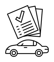 Poster - Repair Check, car repair icon. Simple line, outline elements of garage icons for ui and ux, website or mobile application on white background