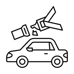 Poster - Seat belt, car repair icon. Simple line, outline elements of garage icons for ui and ux, website or mobile application on white background