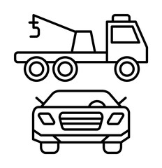 Poster - Car crane, car repair icon. Simple line, outline elements of garage icons for ui and ux, website or mobile application on white background