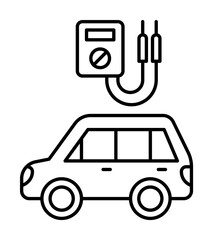 Poster - Voltage, car repair icon. Simple line, outline elements of garage icons for ui and ux, website or mobile application on white background