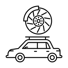 Poster - Car tire change, car repair icon. Simple line, outline elements of garage icons for ui and ux, website or mobile application on white background