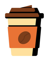 Poster - Coffee drink color icon. Simple line, outline of fast foot icons for ui and ux, website or mobile application on white background