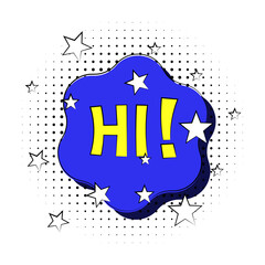 Poster - pop art HI bobble color icon on white background