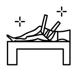 Sticker - Wrap legs icon. Simple line, outline of spa icons for ui and ux, website or mobile application on white background