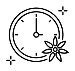 Poster - Clock icon. Simple line, outline of spa icons for ui and ux, website or mobile application on white background
