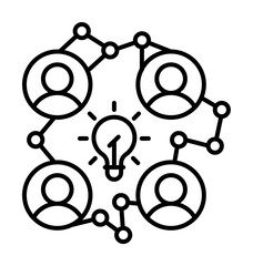 Poster - Connection idea icon. Simple line, outline of team work idea icons for ui and ux, website or mobile application on white background