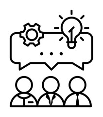 Poster - Collaboration idea icon. Simple line, outline of team work idea icons for ui and ux, website or mobile application on white background