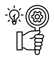 Poster - Effective hand icon. Simple line, outline of team work idea icons for ui and ux, website or mobile application on white background