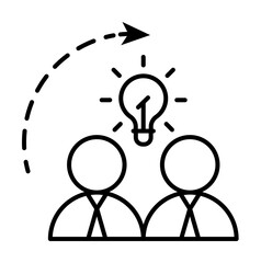 Poster - Partnership idea icon. Simple line, outline of team work idea icons for ui and ux, website or mobile application on white background