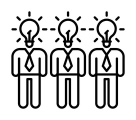 Poster - Leader idea icon. Simple line, outline of team work idea icons for ui and ux, website or mobile application on white background