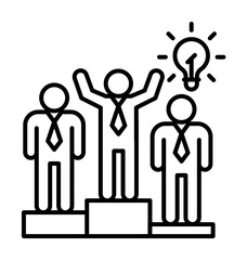 Poster - Goal idea icon. Simple line, outline of team work idea icons for ui and ux, website or mobile application on white background