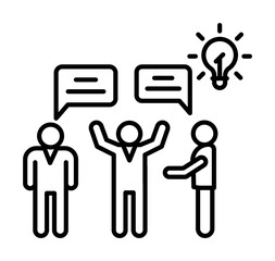 Poster - Business talk idea icon. Simple line, outline of team work idea icons for ui and ux, website or mobile application on white background
