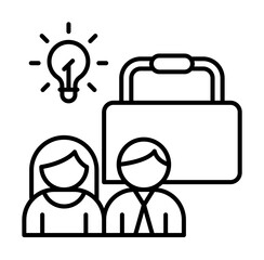 Poster - Businessmen portfolio icon. Simple line, outline of team work idea icons for ui and ux, website or mobile application on white background