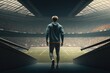 Football player in the stadium. AI Generation