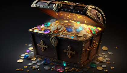 Treasure chest created with generative AI technology