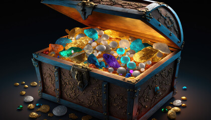 Treasure chest created with generative AI technology