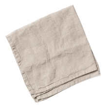 Natural Linen Napkin In A Neutral Shade, Great As Background Object For Flatlays, Isolated Over A Transparent Background, Textile Design Element, Top View