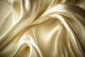 Sticker - cream pearl silk silky satin fabric elegant extravagant luxury wavy shiny luxurious shine drapery background wallpaper seamless abstract showcase backdrop artistic design presentation material texture