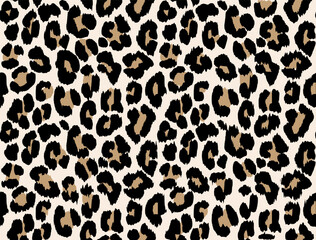 Poster - white leopard spots, wild cat fur pattern. animal skin decorative background.