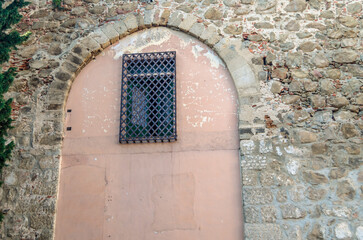 Old wall, stone fortification in the town of Talavera de la Reina,  Castilla La Mancha, Spain