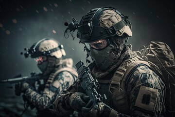 Wall Mural - Special forces in action Generative AI