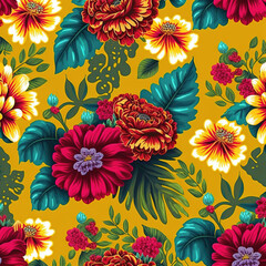 Wall Mural - seamless floral pattern