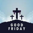 Good Friday greetings with a blue background for social media