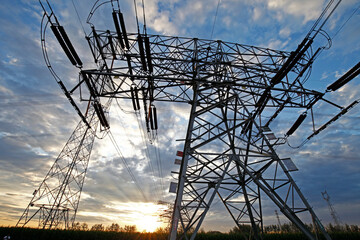 Wall Mural - high voltage electric tower line