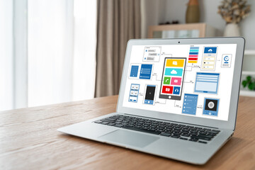 UX UI design process for modish mobile application and website . Creative prototype of wireframe for professional app developer .