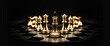 © Eakrin - King chess pieces stand first of team concepts of leadership or wining to challenge or battle fighting of business team player and strategy and risk management or human resource.+