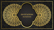 © nhjenny - Arabesque style decorative golden mandala background. Ornamental floral loyal frame, greeting and invitation card.Decoration, Decorative, Ornament, Ornamental, India, Indian, invitation, Wedding,