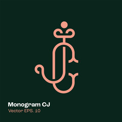 Wall Mural - Monogram Logo CJ