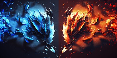 Wall Mural - red vs blue competition banner concept modern by ai generative
