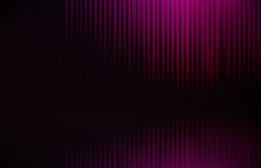 Poster - Abstract illuminated empty dark violet stage with drapery. Design template. 3d vector background