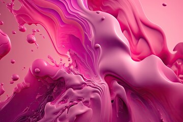 Poster - background of pink fluid with abstract texture. generative ai